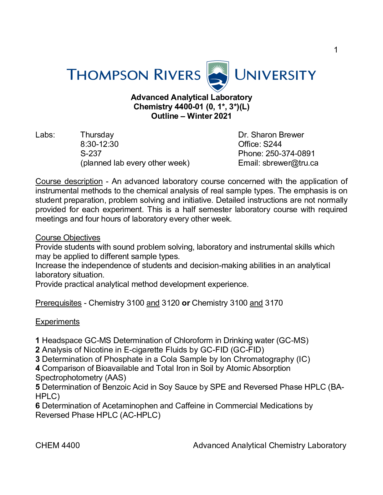 Preview image for Chemistry 4400-01-Advanced Analytical Laboratory